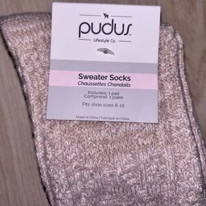 Pudus Women's Sweater Socks - Tan